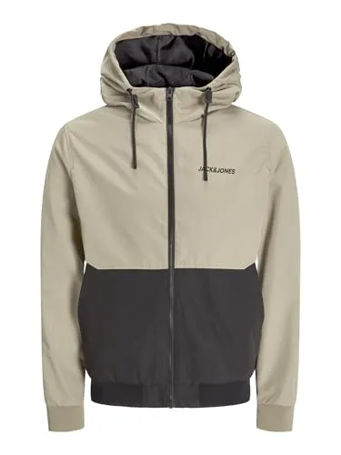 Jack & Jones JJERUSH HOOD BOMBER NOOS - Modische Blousonjacke - Funktionsjacke mit Logo Schriftzug, pflegeleicht und schnell trocknend, ideal für Freizeit und Outdoor-Aktivitäten.