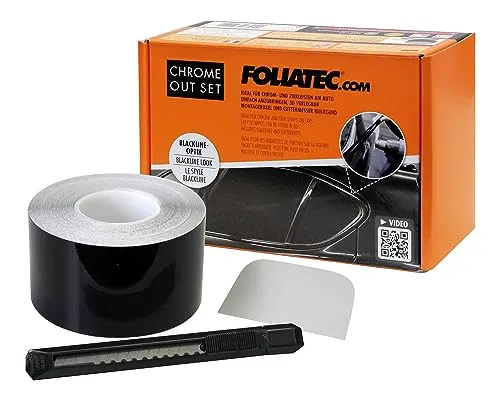 Foliatec Chrome Out Set, Schwarz Glänzend