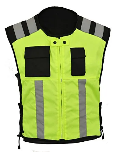 GEARX Hi Sichtbarkeit Weste Reflektierende Motorrad Radfahren Arbeitsschutzkleidung Notfall Hi Viz Waiscost Seitenanpassungen, 5XL