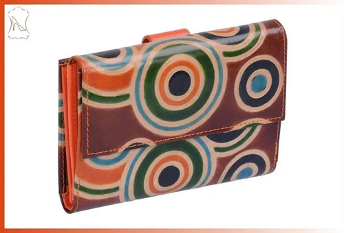 GlücksNugget Geldbörse bunte Leder-Damen-Börse, viele Fächer