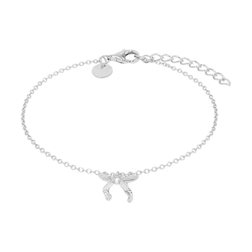 NOELANI Armband 925 Sterling Silber - Eleganter Armschmuck mit Schleife - Armbänder für Damen, aus 925 Sterling Silber, längenverstellbar von 16+3 cm, perfekt als Geschenk in edler Schmuck Geschenk Box.