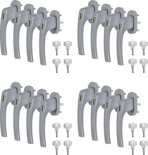 Alu Fenstergriff in Silber F1 abschließbar