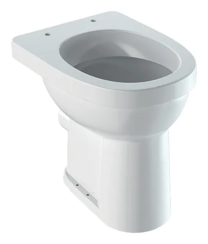 Geberit Renova Comfort Stand-WC Flachspüler, barrierefrei - Bodenstehendes Flachspüler-WC mit horizontalem Abgang, ideal für barrierefreie Bäder und Komfort im Alltag.