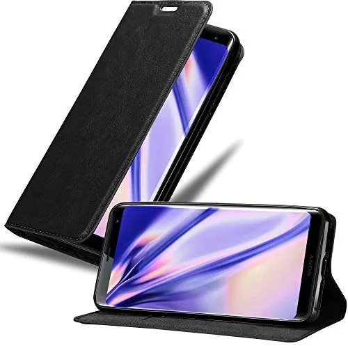 Cadorabo Hülle kompatibel mit Sony Xperia XZ3 aus Premium Kunst Leder Flip Klappbare Stoßfeste Magnetische [Standfunktion] [Kartenfächern] Cover Hülle für Sony Xperia XZ3 Tasche in Schwarz