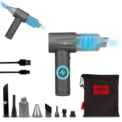 Heyner Premium VacuDuster Pro 2in1 Akku Auto Staubsauger 12V - Akku Staubsauger für die Innenreinigung, mit 6000 Pa Saugkraft und HEPA-Filter für optimale Luftqualität, ideal für Autos und kleine Räume.