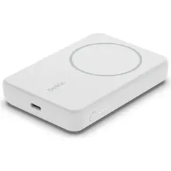 Belkin BoostCharge 5.000mAh - Magnetische Powerbank mit Standfuß, 7,5 Watt Leistung für iPhone 15/14/13/12, kompakt und praktisch