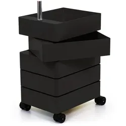 Magis 360° Rollcontainer mit 5 Fächer, schwarz in schwarz von Magis