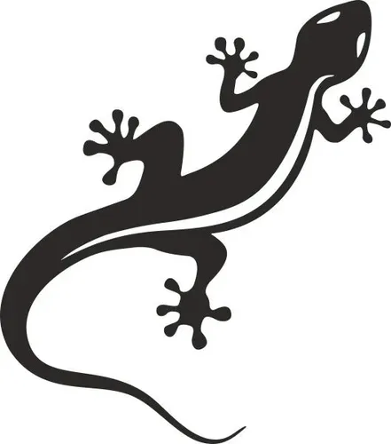 Hermann Schütz Aufkleber Gecko schwarz 110x95mm Aufkleber
