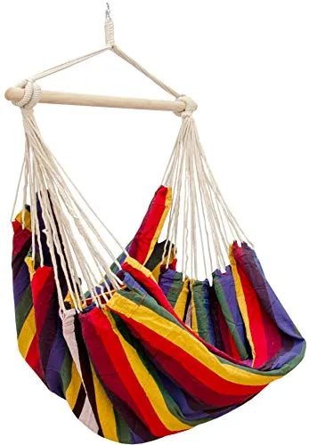 AMANKA XXL Hängesessel 185x130cm - Bequemer Hängesessel für 2 Personen - Hängesessel für Garten und Indoor, belastbar bis 150 kg. Ideal zum Entspannen und Lesen, entlastet Rücken und Gelenke für ein schwereloses Gefühl.