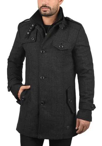 Indicode Kurzmantel IDBrandan mit Stehkragen - Eleganter Wollmantel für Herren, ideal für stilvolle Winterlooks. Das hochwertige Material sorgt für angenehme Wärme und eine zeitlose Silhouette - perfekt für Büro und Freizeit.
