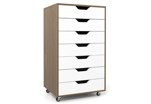 COSTWAY Rollcontainer, mit 7 Schubladen Aktenschrank mit Rädern
