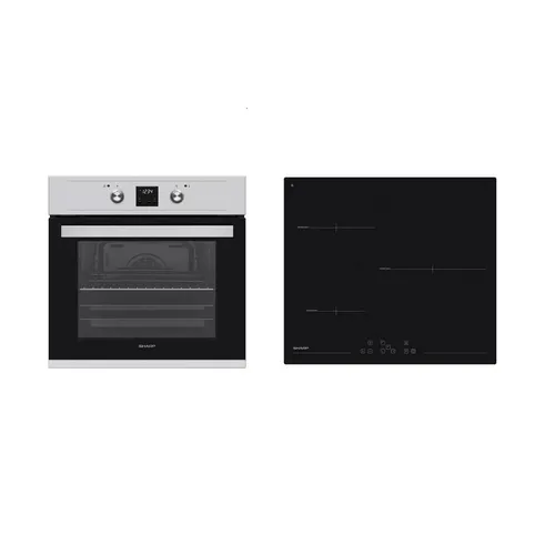 Sharp 68-liter-multifunktions-einbaubackofen & kochfeld-set