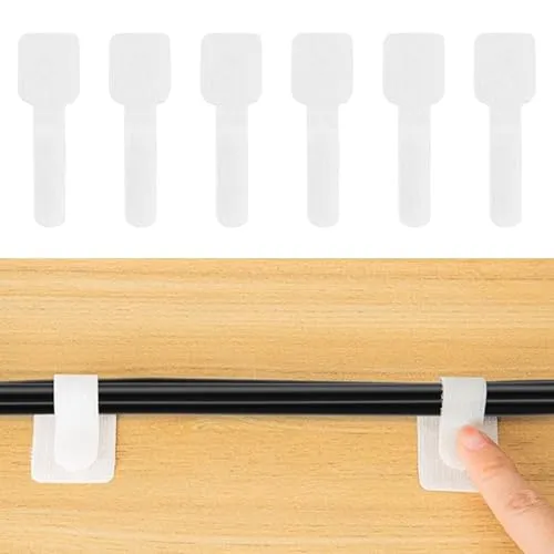 Stück Kabelmanagement, Weiß Kabel Organizer, Selbstklebend Kabelhalter, Verstellbarer Kabelhalter Selbstklebend, Wiederverwendbarer Cable Management, Kabel-Management Klettband, für Cables 50