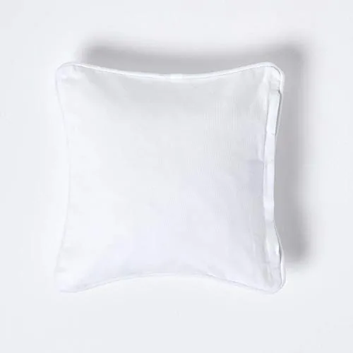 Homescapes naturweiße Kissenhülle 45 x 45 cm, Deko-Kissenbezug mit Reißverschluss aus 100% Baumwolle, unifarbener Zierkissenbezug für Dekokissen und Sofakissen