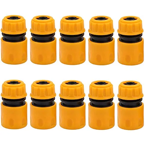 Schlauchverbinder 1/2 Zoll Kunststoff, 10 Stück Schlauchanschluss Wasserhahn, Gartenschlauch Anschluss Schnellkupplung Druckluft, Adapter Wasserhahn Gartenschlauch für Rohr Verbinden Gartengeräte