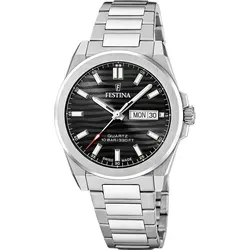 Festina F20073/5 Herrenuhr Edelstahl Silber - Edelstahl Armbanduhr für Herren mit Saphirglas und 10 Bar Wasserdichtigkeit, ideal für stilvolle Anlässe und den Alltag.