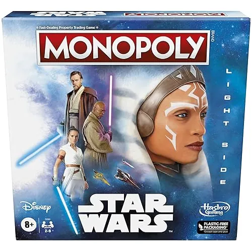 Hasbro Gaming Monopoly SW Light Side - Gesellschaftsspiel für 2-6 Spieler, ab 8 Jahren, interaktive Star Wars Variante mit strategischen Elementen und neuem Design.