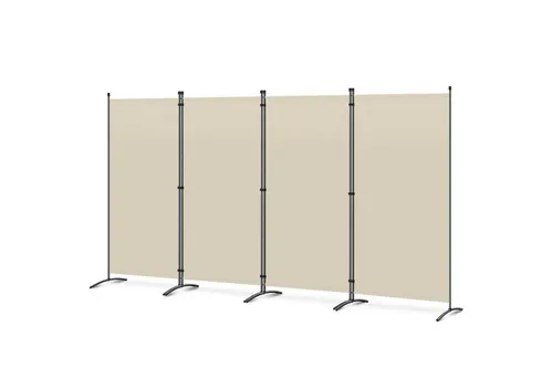 Angel Living Paravent Sichtschutz 4-teilig - Faltbarer, wetterbeständiger Raumteiler in Beige, ideal für Balkone und Gärten, sorgt für blickdichten Sichtschutz und einfache Erweiterung.