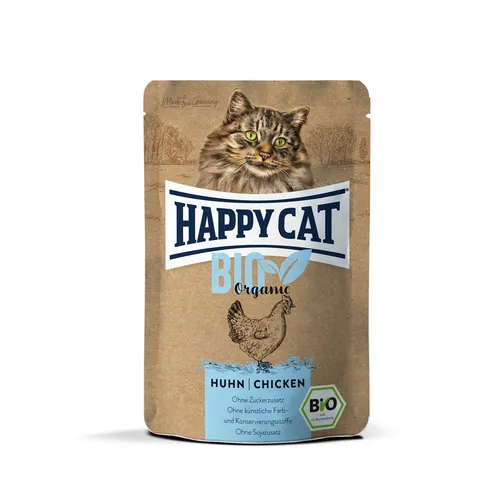 Happy Cat 70486 All Meat Bio Huhn Nassfutter für ausgewachsene Katzen 85g