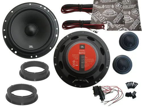 DSX JBL Lautsprecher Komplett Set für VW Polo V 6R - Car-HiFi-Lautsprecher Set mit 40 W RMS Leistung und hochwertigem Klang. Ideal für VW Polo V, inklusive Adapter und Dämmmaterial für einfache Installation.