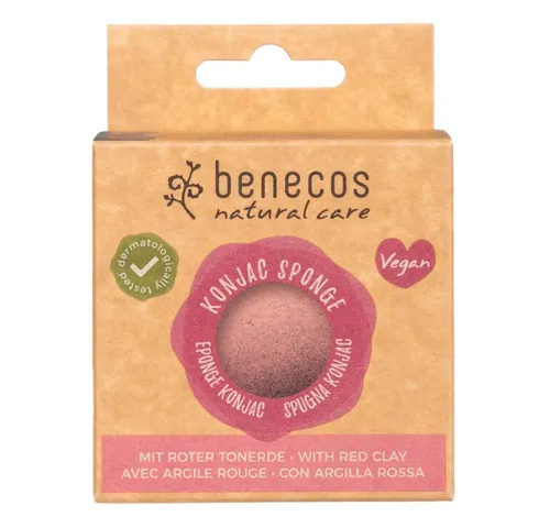 Benecos Gesichtsschwamm Konjac Sponge - Red Clay