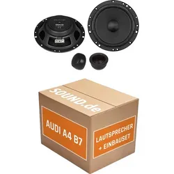 Crunch DSX6.2E Einbaupaket für Audi A4 B7 - Komplettset für den Austausch der Lautsprecher in Ihrem Audi A4 B7 (2004-2008). Inklusive Adapterringen und -steckern für eine einfache Installation. Hochwertige Soundqualität durch flache 2-Wege-Lautsprecher.
