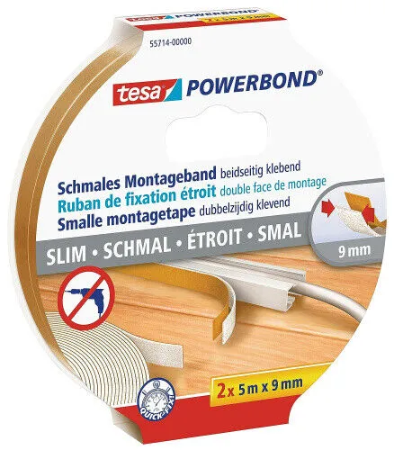 tesa Powerbond Schmales Montageband 5m x 9mm von Sonstige