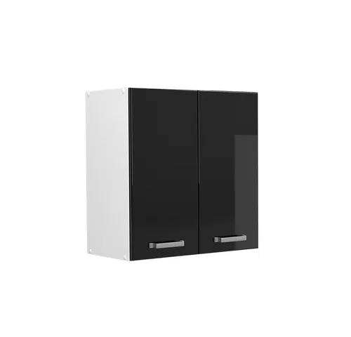 Vicco Hängeschrank R-Line, Schwarz Hochglanz/Weiß, 60 cm