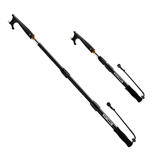 KOMCLUB Teleskop-Bootshaken Fiberglas Aluminium Teleskop-Bootshaken leuchtendes Design, rostbeständiges Design, langlebig,stark, Schubstange zum Anlegen 65-120CM