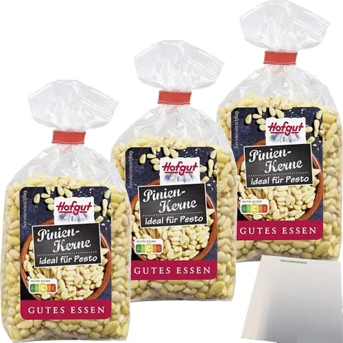 usy Bundle für Hofgut Pinienkerne 3er Pack (3x150g Beutel) + usy Block