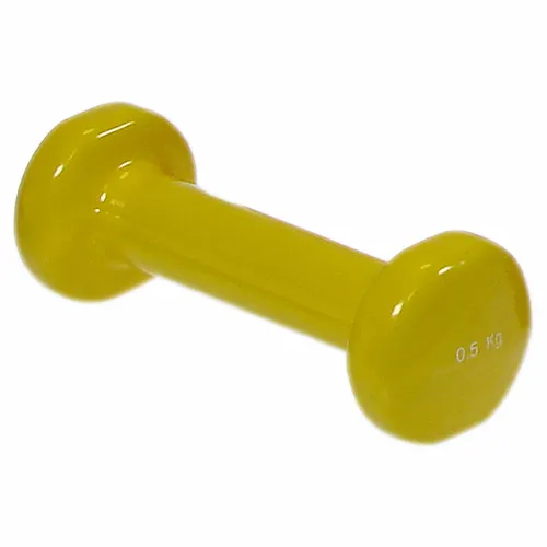 Sport-Tec Fausthantel 0,5 kg - Ideal für Aerobic und Pilates - Fitness-Kleingeräte, 0,5 kg gelbe Fausthantel aus Gusseisen mit rutschfester Kunststoffummantelung für optimalen Halt und effektives Training in Gruppenkursen oder beim Einzeltraining.