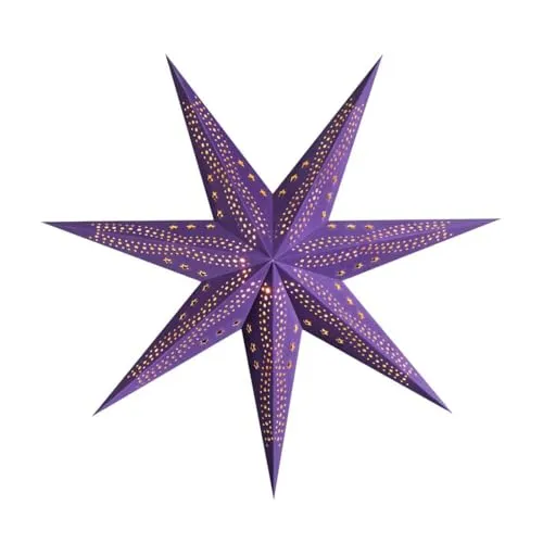 ZICOM Dekostern Weihnachtsstern Papierstern samt, lila 75cm für Weihnachten, Hochzeiten, Party, Dekoration, Geschenkidee, 230V 50Hz, E14 Fassung mit Euro-Flachstecker