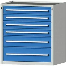 Anke Schubladenschrank B910xT700xH980mm RAL 7035/5012 6 Schubladen