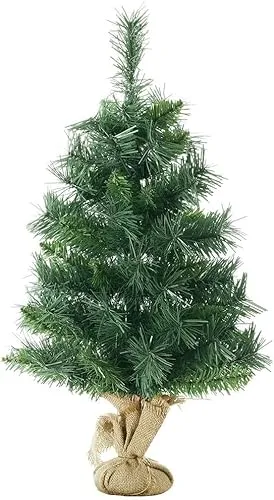 SALCAR 90 cm künstlicher Weihnachtsbaum mit Zementbasis – Kleiner Premium Tischbaum für Innenbereich, perfekte Weihnachtsdekoration