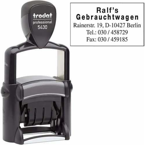 Trodat 5200 Textstempel, individualisierbar - Stempel für präzise Abdrucke, selbstfärbend und ideal für individuelle Gestaltung mit 1-5 Zeilen, perfekt für Büro und Zuhause.
