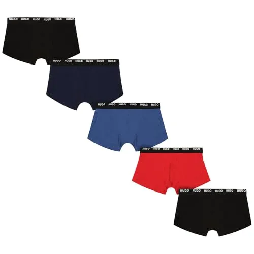 HUGO Trunk FIVE PACK - 5er-Pack mit HUGO Schriftzug - Boxer anliegend im praktischen Fünferpack, körpernahe Passform und elastischer Baumwollmix für optimalen Tragekomfort.