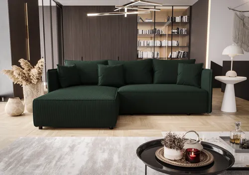 Bedante Ecksofa in Grün