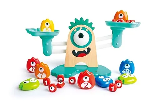 Hape E0511 - Monster-Waage - Kunststoffspielzeug, niedliche Monsterwaage für spielerisches Lernen von Gewicht und Gleichgewicht, ideal für Kinder ab 3 Jahren.
