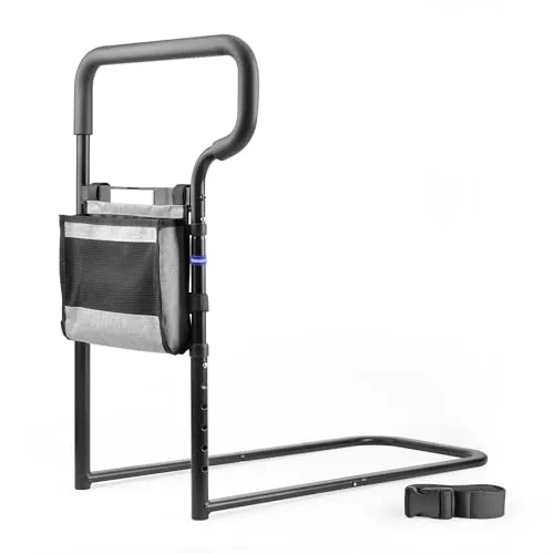NIMOOD C2 PRO Aufstehhilfe Bett Stabilität, Haltegriffe für Senioren, Höhenverstellbarer Haltegriff Bett Einstiegshilfe, LED-Sensorlicht zur Vermeidung von Stürzen