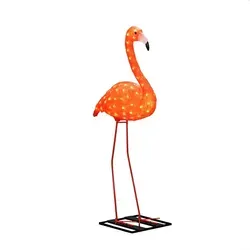 Konstsmide LED Acryl Flamingo, groß - Lampen mit 96 bernsteinfarbenen Dioden, ideal für stimmungsvolle Außenbeleuchtung und besondere Akzente im Garten.