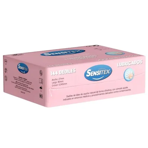 Sensitex Dediles, vegane Fingerkondome, Fingerlinge, mit Gleitmittel befeuchtet, 1 x 144 Stück