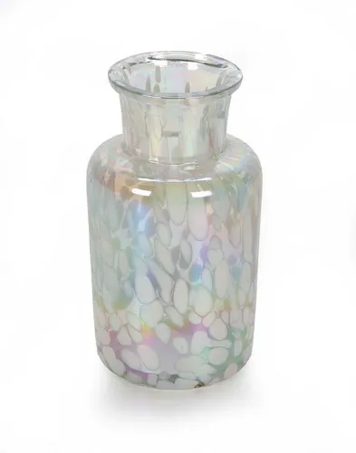 Bubble-Store Dekovase mit irisierendem Farbverlauf (bunte Vase), Glasvase Höhe 13 cm