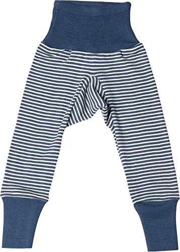 Cosilana, Baby Nabelbundhose/Hose, 70% Wolle, 30% Seide (Marine/Natur, 74-80)