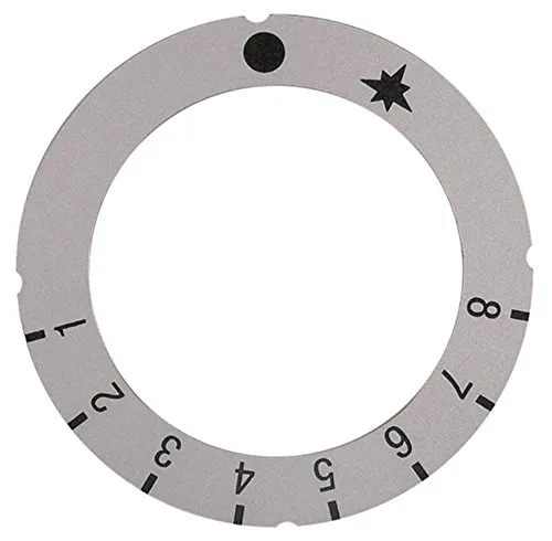 Heidebrenner Knebelsymbol für Gasthermostat PEL24/25 1-8 silber Aussen 63mm Innen ø 45,5mm