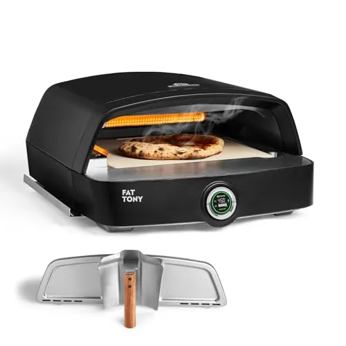 BURNHARD Gas-Pizzaofen Fat TONY - Tragbarer Outdoor Ofen für perfekte Pizzen - Grills: Tragbarer 8 kW Gas-Pizzaofen mit Cordierit-Pizzastein, ideal für perfekte Pizzas bei bis zu 650 °C, inklusive Zubehör wie Thermometer und Gasschlauch.