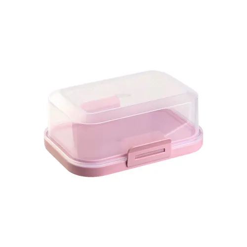 ENGELLAND Stapelbare Butterdose Frische Box Dose Kunststoff BPA-Frei Rosa