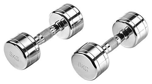 Bad Company Chrom Kurzhanteln 2 x 8 kg – Verchromte Fitnesshanteln für effektives Training - Fitness ✓ Die verchromten Kurzhanteln sind ideal für Kraftausdauertraining im Gym oder zuhause. Ergonomische Griffe sorgen für sicheren Halt, während die hohe Qualität der Materialien für Langlebigkeit steht.