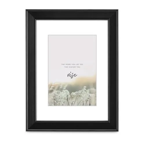 Hama Bilderrahmen Rise, 20x30cm (mit Passepartout Bildformat 13x18 cm, Holzrahmen, für Hochformat, für Querformat, zum Hinstellen und Hängen, Reflex Glas) Schwarz