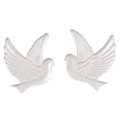 Rayher Wachsmotiv Taube, perlmutt, 2,2 x 2,7 cm, 1 Paar, zum Kerzen verzieren, Verzierwachs für eine Hochzeitskerze, 31555680