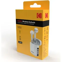 Bvc Kodak Bluetooth Kopfhörer KO-30425958 - Stereo Bluetooth Kopfhörer mit Freisprechfunktion, bis zu 3,5 Stunden Akkulaufzeit und schlankem weißen Design für stilvollen Musikgenuss.